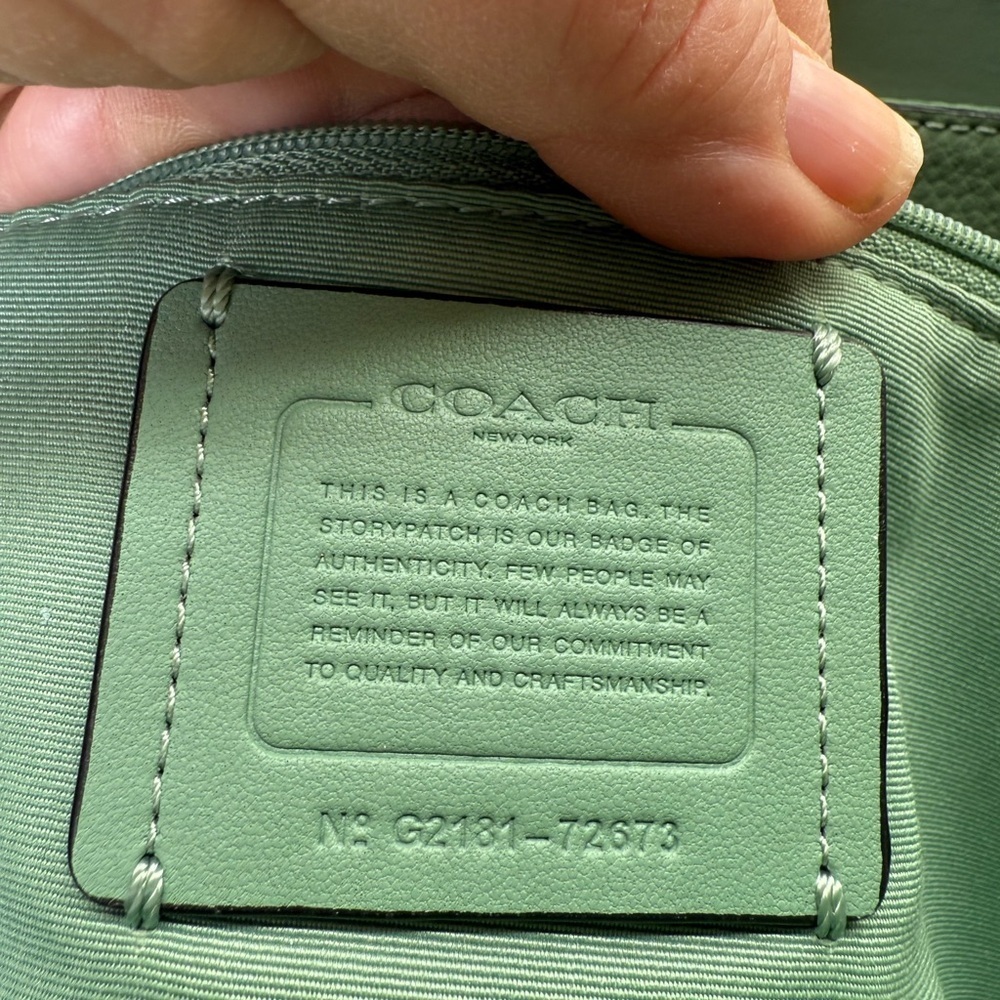Coach City Zip Tote Handbag Dark Turquoise Leather Women's Bag 72673 - Picture 8 of 12
